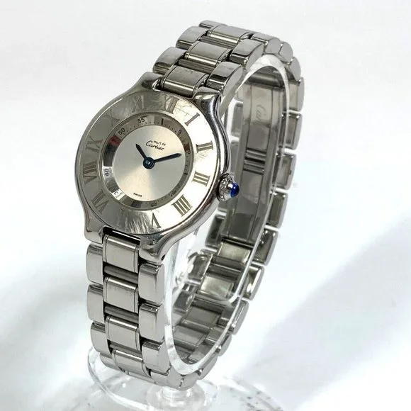 AUTHENTIC CARTIER W10109T2 1340 Must21 Vantian SM quartz Wristwatch - Picture 2 of 11